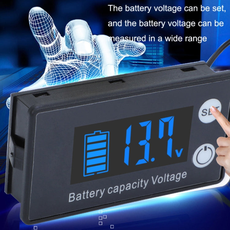 Đồng hồ đo điện áp DC kỹ thuật số hai dòng cho pin axit chì lithium, màu sắc:, Đỏ, Xanh lá, Xanh dương, Trắng, Đỏ + Nhiệt độ, Xanh lá + Nhiệt độ, Xanh dương + Nhiệt độ, Trắng + Nhiệt độ