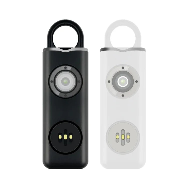 Móc khóa báo động chống sói sạc lại dành cho nữ sinh tự vệ, màu trắng sạc lại, màu đen sạc lại