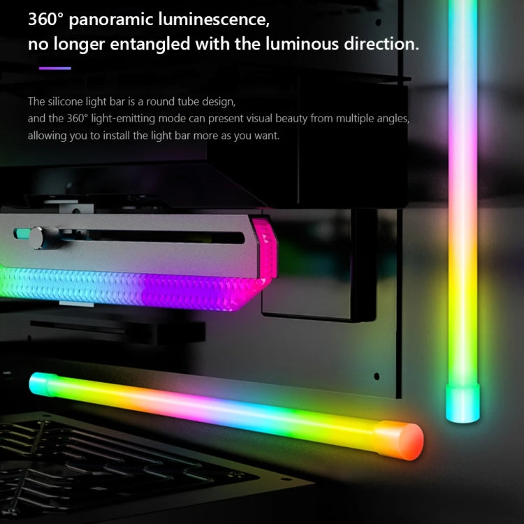Thanh đèn LED silicone trang trí máy tính ARGB, Y360 tròn