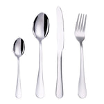 Bộ 4 món dao dĩa nĩa bít tết bằng thép không gỉ, màu thật, vàng, vàng hồng, nhiều màu, đen