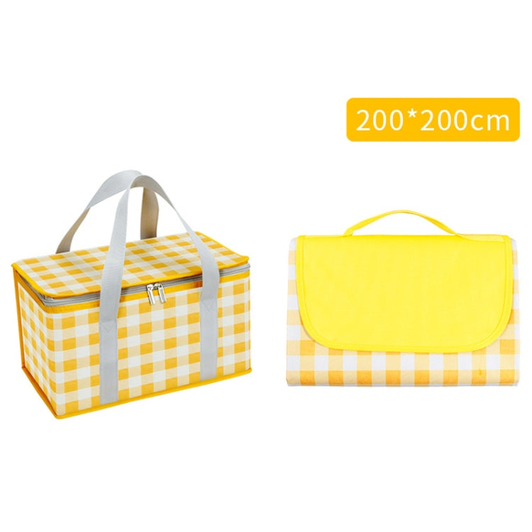 Bộ giỏ picnic chống ẩm di động JY2209, kích thước:, đỏ trắng, vàng trắng, lá, đỏ trắng+150x100cm, vàng trắng+150x100cm, lá+150x100cm, đỏ trắng+150x200cm, vàng trắng+150x200cm, lá+150x200cm, đỏ trắng+200x200cm