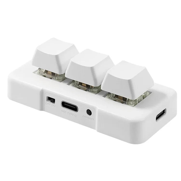 Bàn phím lập trình macro MK321 3 phím tùy chỉnh cho game và văn phòng, Dây dài 1,5m, Trắng, Đen