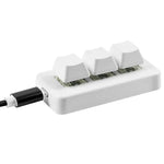 Bàn phím lập trình macro MK321 3 phím tùy chỉnh cho game và văn phòng, Dây dài 1,5m, Trắng, Đen