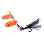 Mồi câu quay sequin lông vũ HENGJIA SP304 6.5cm 13g, SP304 Vàng, SP304 Cam Đỏ, SP304 Đen