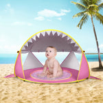 Baby Beach Tent With Pool Portable Foldable Sunshelter, Orange, Pink, Pink Stripe, Shark Gray, Shark Yellow, Whale Blue, Whale Pink