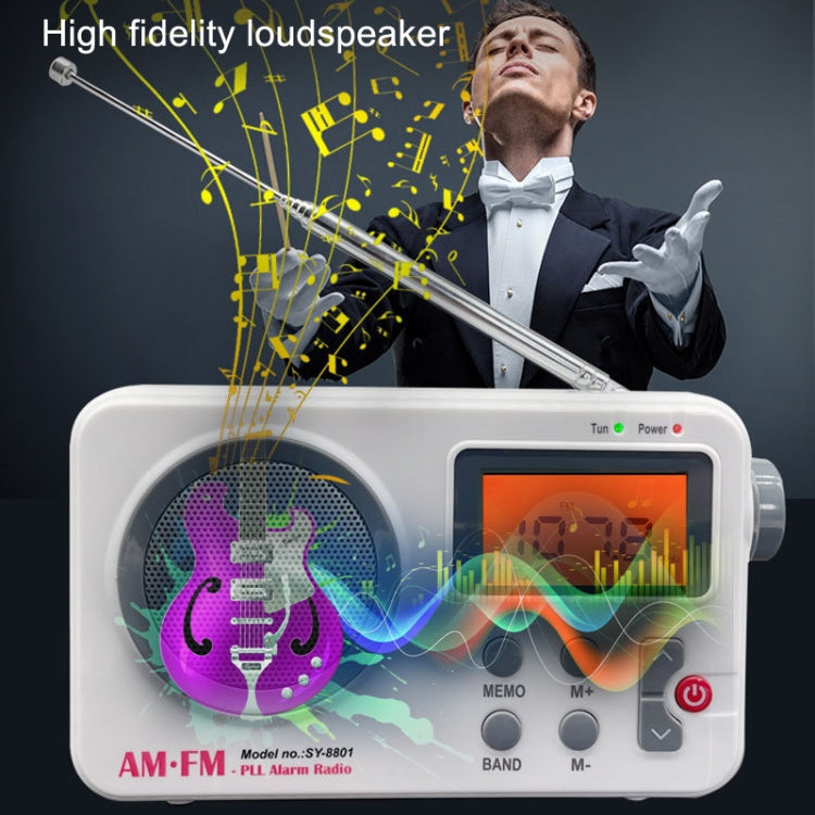 Đài radio retro di động SY-8801 màn hình LCD HD trọng lượng bass sóng ngắn, SY-8801