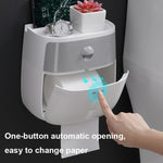 Giá đựng giấy vệ sinh đa năng hai tầng ECOCO E1804, Trắng+Xám, Trắng+Đen, Hồng+Hồng, Xanh+Xanh