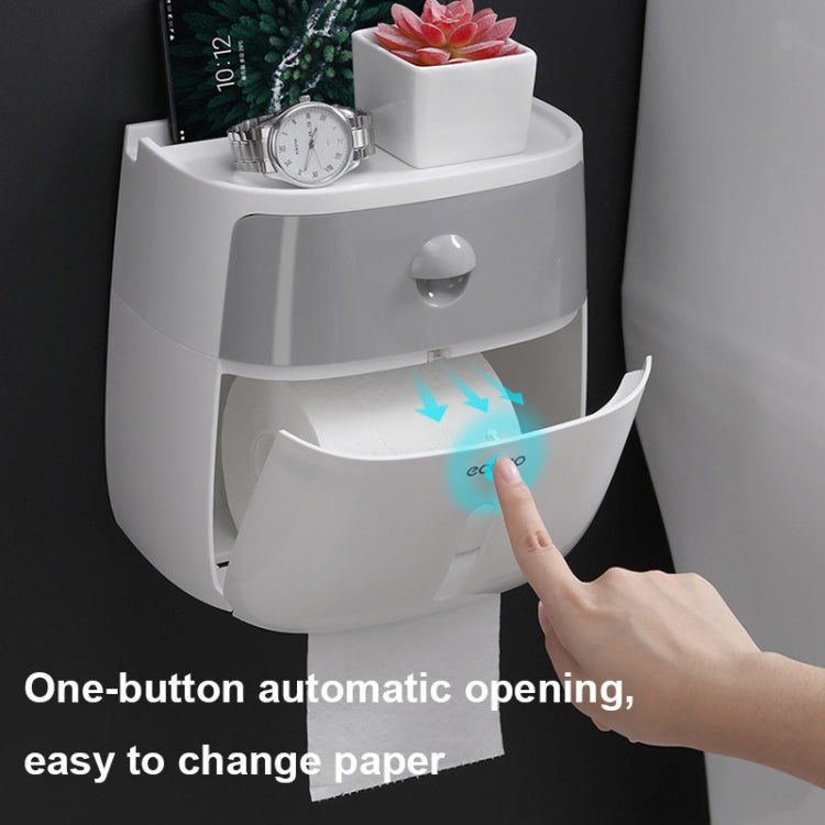 Giá đựng giấy vệ sinh đa năng hai tầng ECOCO E1804, Trắng+Xám, Trắng+Đen, Hồng+Hồng, Xanh+Xanh
