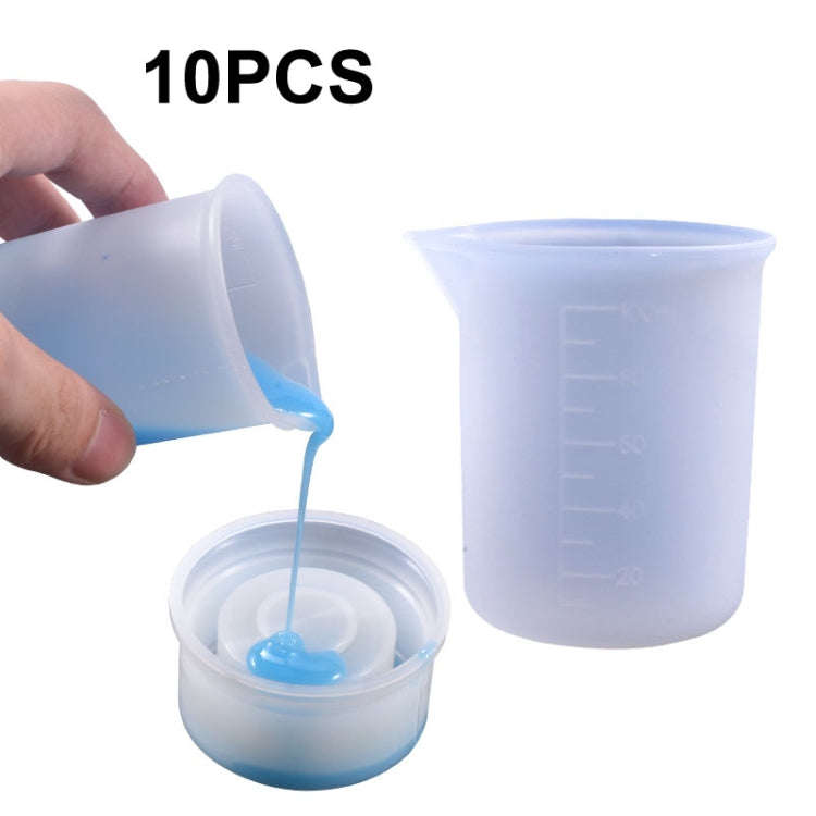 10 chiếc cốc đo silicon epoxy trong suốt 100ml có vạch chia, 10 chiếc 100ml