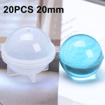 Khuôn silicone làm bóng pha lê epoxy DIY trang sức thủ công, 20 cái 20mm, 20 cái 30mm, 10 cái 40mm, 4 cái 50mm, 4 cái 60mm
