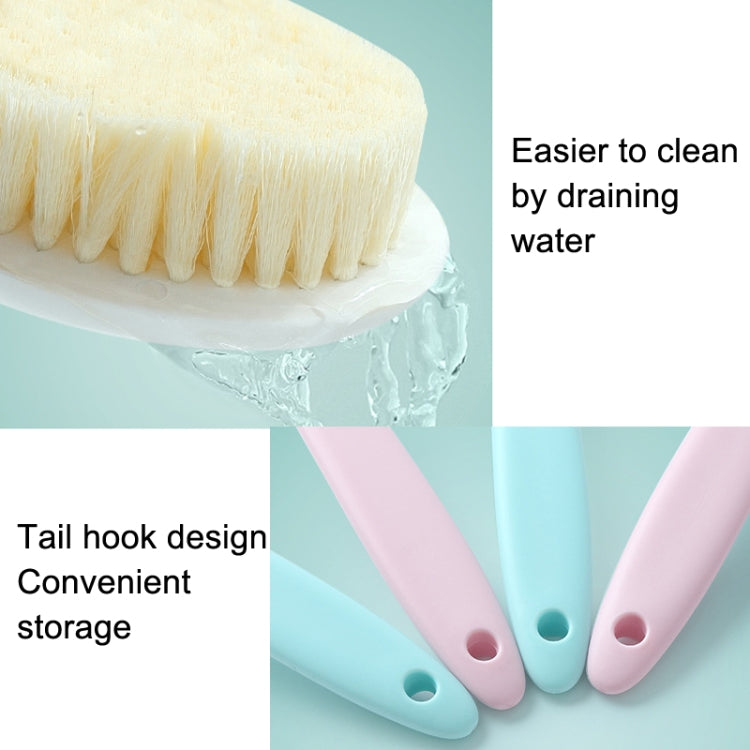 Bàn chải tắm lông mềm cán dài, bàn chải massage lông nylon, Lông mềm trắng, Lông mềm xám, Lông mềm xanh, Lông mềm hồng