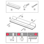 Kệ acrylic gắn tường cho nhà bếp, văn phòng, phòng sách, kệ acrylic kích thước 30x10x6cm, kệ acrylic kích thước 40x10x6cm