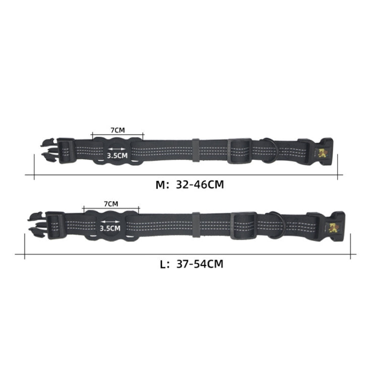 Vòng cổ thú cưng polyester PUGGA GG1002 thiết bị GPS bảo vệ vòng cổ chó, M, L