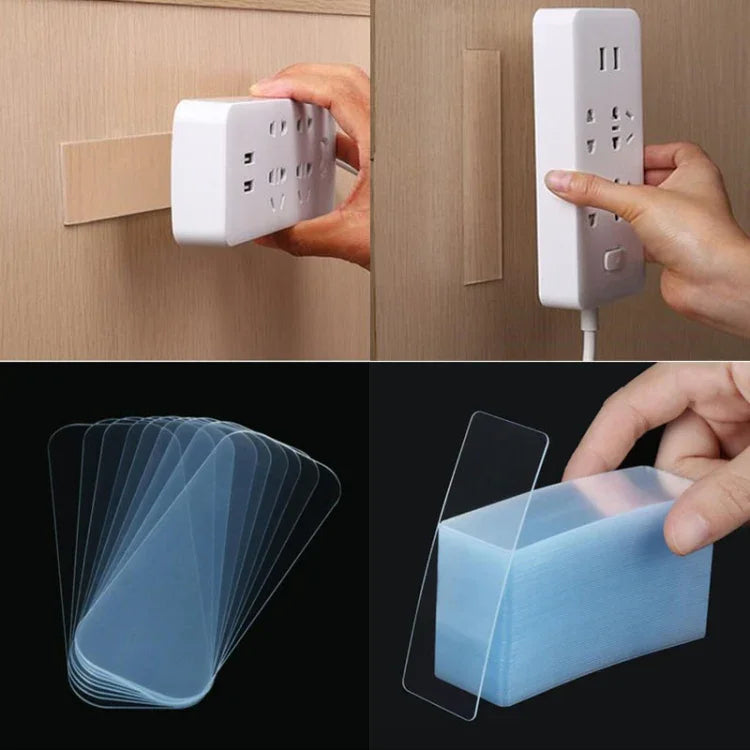 Băng keo đôi mặt trong suốt không để lại dấu vết, độ bám dính cao, 10 hộp