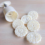Bộ 2 khuôn bánh nướng tròn trung thu ép tay, mẫu:, 10, 24, 25, 26, 28, 29, 30, 31, 33, 35, 36, 37, 41, 42, 21