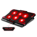 CoolCold Quạt làm mát laptop chơi game 17 inch sáu quạt hai cổng USB 2600RPM đế tản nhiệt laptop