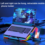 CoolCold  Five Fans 2 USB Ports Laptop Cooler Gaming Notebook Cool Stand,Version:, Touch Symphony Blue
