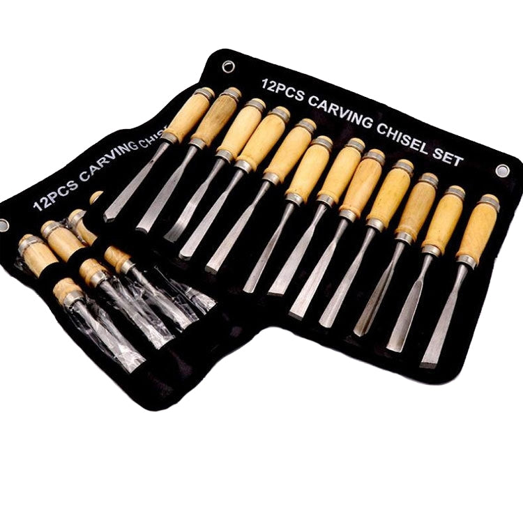Dao khắc, đục mộc, dao khắc gỗ, bộ dụng cụ khắc gỗ 12 cái/bộ