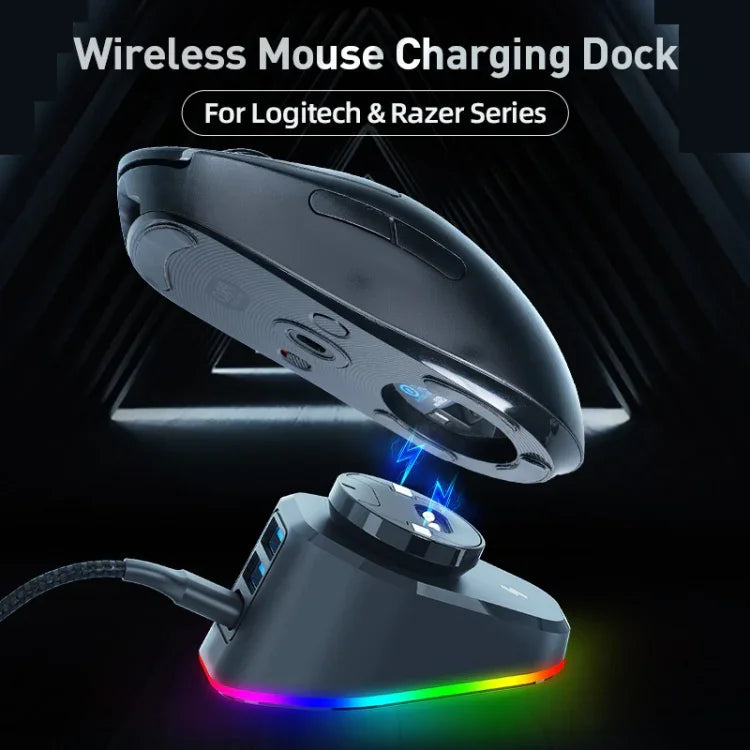 Đế sạc không dây cho chuột Logitech G502 / GPW1 / 2, Đen dệt, Đen dòng, Trắng dệt, Trắng dòng