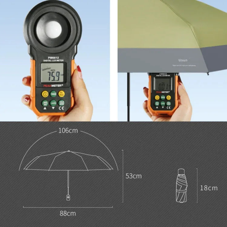 Ô chống nắng đơn giản LY-0621 năm gấp sáu xương, màu đen keo, nghệ, hồng giữa hè, xanh sương mù, xanh matcha, xanh hải quân, xanh mực