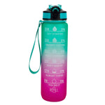 1000ml Gradient Space Cup Sports Bottle Bounce Lid Straw Cup, Orange -green Gradient, Blue and Red Gradient, Green and Red Gradient, Yellow Purple Gradient, Black, Blue, Green
