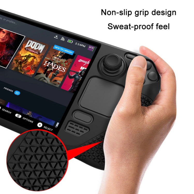 Bao silicone toàn diện có nắp nút cho Steam Deck, (Đen), (Xanh dương), (Đỏ), (Hồng)