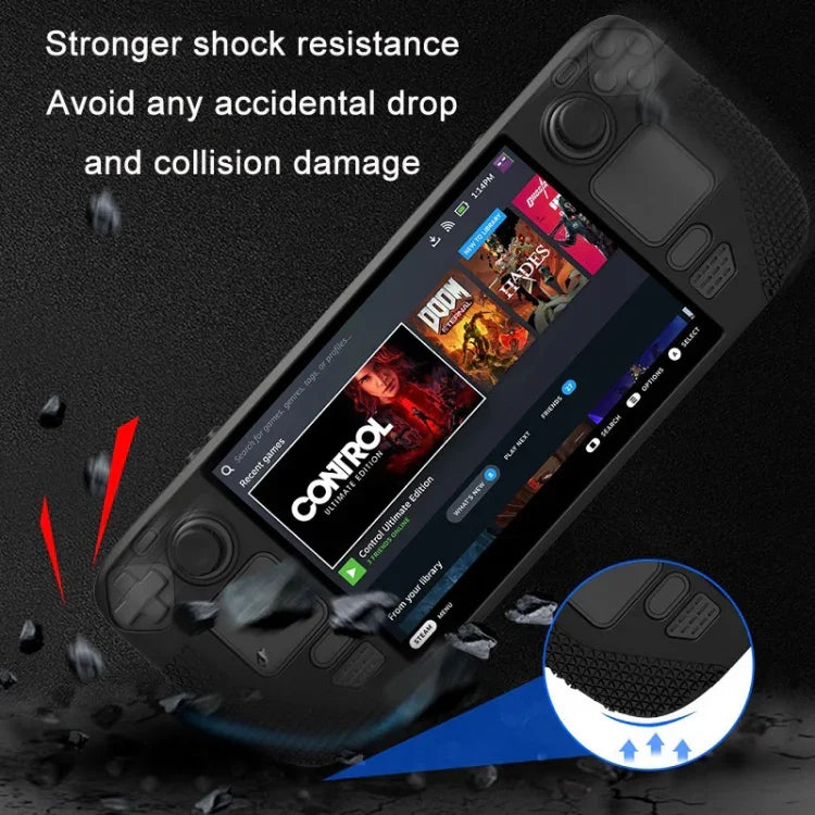 Bao silicone toàn diện có nắp nút cho Steam Deck, (Đen), (Xanh dương), (Đỏ), (Hồng)