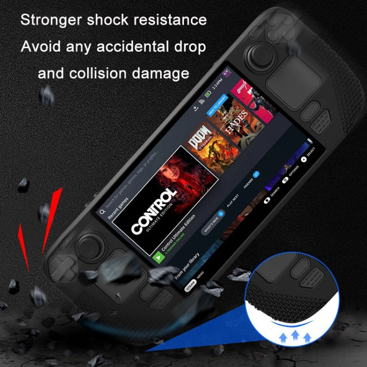 Bao silicone toàn diện có nắp nút cho Steam Deck, (Đen), (Xanh dương), (Đỏ), (Hồng)