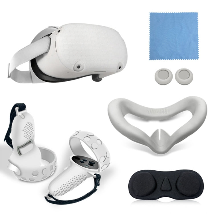 Bộ 6 cái/Bộ Bao silicone toàn diện cho tay cầm điều khiển Meta Quest 2, Màu trắng, xanh dương, đen, đỏ