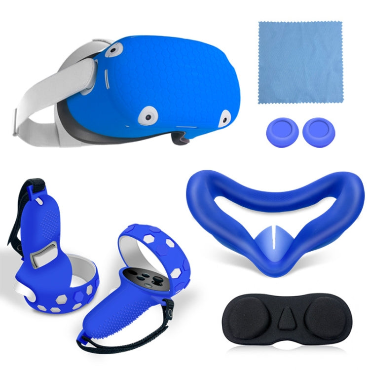 Bộ 6 cái/Bộ Bao silicone toàn diện cho tay cầm điều khiển Meta Quest 2, Màu trắng, xanh dương, đen, đỏ