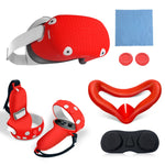 Bộ 6 cái/Bộ Bao silicone toàn diện cho tay cầm điều khiển Meta Quest 2, Màu trắng, xanh dương, đen, đỏ