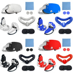 Bộ 6 cái/Bộ Bao silicone toàn diện cho tay cầm điều khiển Meta Quest 2, Màu trắng, xanh dương, đen, đỏ
