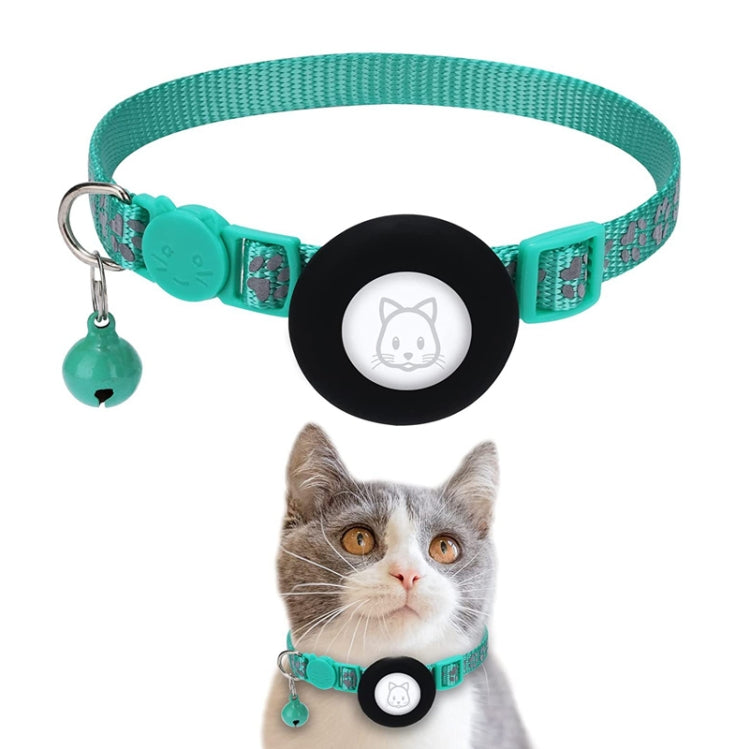 Vòng cổ phản quang cho mèo có chuông cho AirTag thế hệ 2 / AirTag thế hệ 1, Xanh dương, Tím, Đen, Hồng, Cam, Xanh nhạt, Đỏ hồng, Xanh lá, Vàng