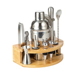 Bộ lắc bar đế gỗ hình bán nguyệt BY-F12, Thông số:, 350ml, 550ml, 700ml, 750ml