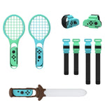Bộ Thể Thao 7 Trong 1 DOBE TNS-2123 Gồm Đèn Kiếm Thể Thao + Dây Đeo Chân + Vợt Tennis + Dây Đeo Cổ Tay Cho Nintendo Switch, DOBE 7 Trong 1