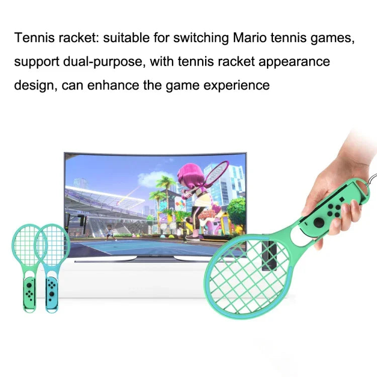 Bộ Thể Thao 7 Trong 1 DOBE TNS-2123 Gồm Đèn Kiếm Thể Thao + Dây Đeo Chân + Vợt Tennis + Dây Đeo Cổ Tay Cho Nintendo Switch, DOBE 7 Trong 1