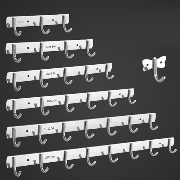 Móc treo áo sau cửa thép không gỉ 304 không đục lỗ, 3 móc, 4 móc, 6 móc, 7 móc, 8 móc, móc bướm 201