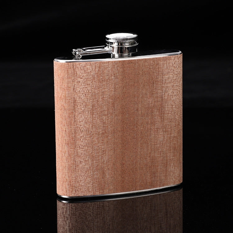 Bình rượu hip flask 6oz bằng gỗ và da, thép không gỉ cho rượu whisky vang, Kiểu 1, Kiểu 2, Kiểu 3, Kiểu 4, Kiểu 5