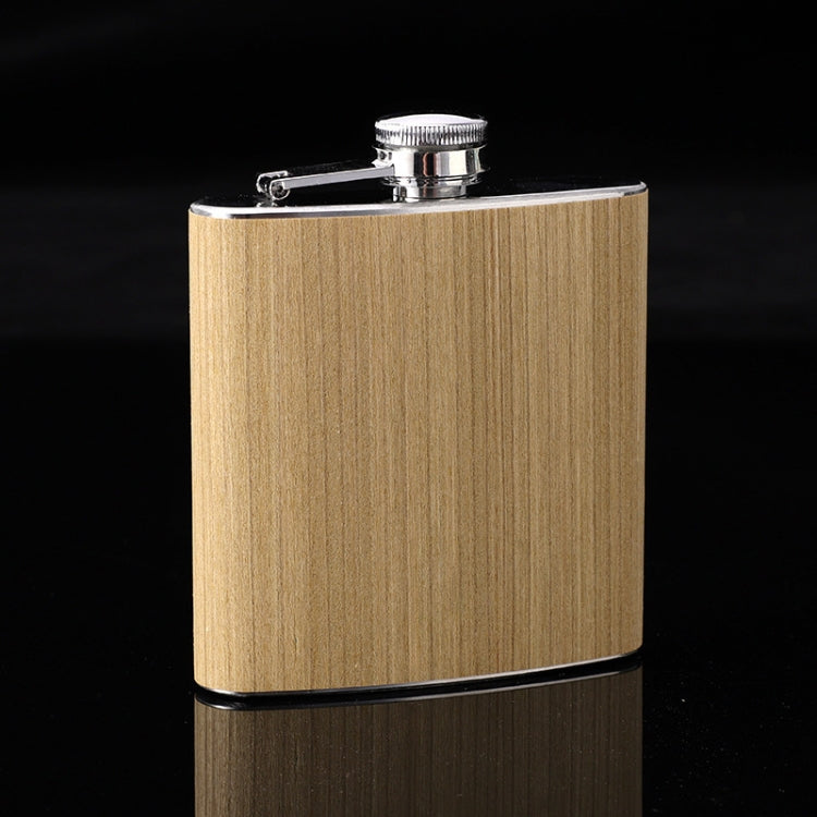 Bình rượu hip flask 6oz bằng gỗ và da, thép không gỉ cho rượu whisky vang, Kiểu 1, Kiểu 2, Kiểu 3, Kiểu 4, Kiểu 5