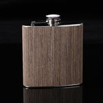 Bình rượu hip flask 6oz bằng gỗ và da, thép không gỉ cho rượu whisky vang, Kiểu 1, Kiểu 2, Kiểu 3, Kiểu 4, Kiểu 5