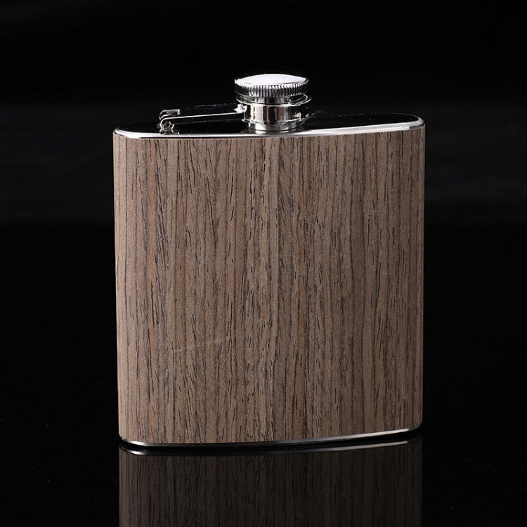 Bình rượu hip flask 6oz bằng gỗ và da, thép không gỉ cho rượu whisky vang, Kiểu 1, Kiểu 2, Kiểu 3, Kiểu 4, Kiểu 5