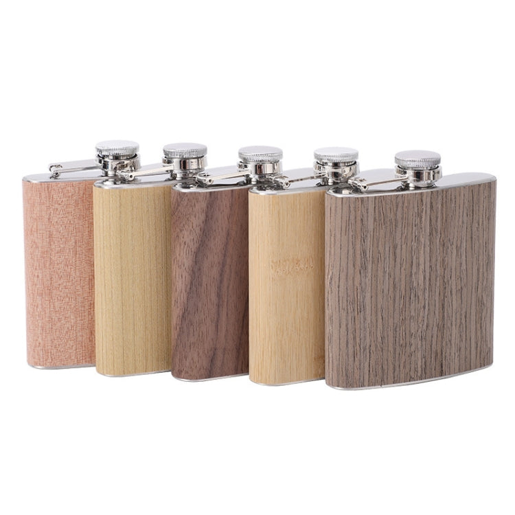 Bình rượu hip flask 6oz bằng gỗ và da, thép không gỉ cho rượu whisky vang, Kiểu 1, Kiểu 2, Kiểu 3, Kiểu 4, Kiểu 5