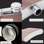 Bình rượu hip flask 6oz bằng gỗ và da, thép không gỉ cho rượu whisky vang, Kiểu 1, Kiểu 2, Kiểu 3, Kiểu 4, Kiểu 5