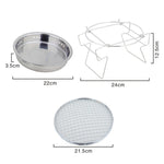 RG_011 Outdoor Round Folding Stainless Steel Barbecue Grill, Size:, 22 x 14cm, 30 x 19.5cm