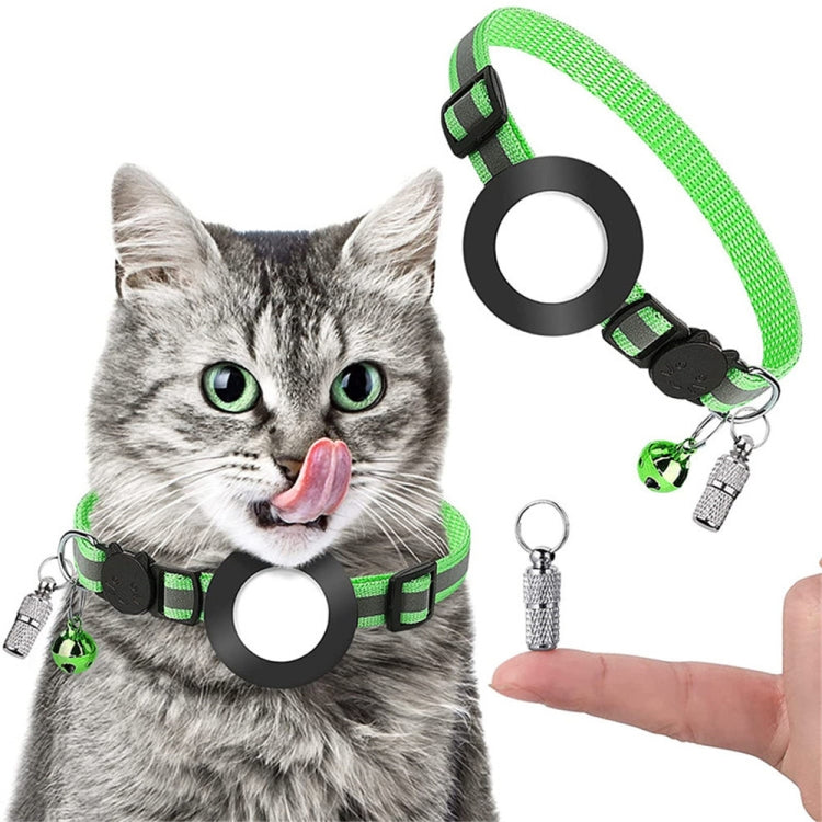 Vòng cổ địa chỉ chống mất cho thú cưng có chuông cho AirTag thế hệ 2 / AirTag thế hệ 1, Xanh lá, Tím, Đen, Hồng, Cam, Xanh dương