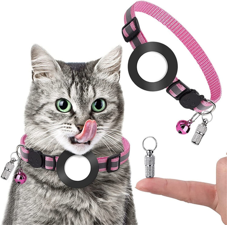 Vòng cổ địa chỉ chống mất cho thú cưng có chuông cho AirTag thế hệ 2 / AirTag thế hệ 1, Xanh lá, Tím, Đen, Hồng, Cam, Xanh dương
