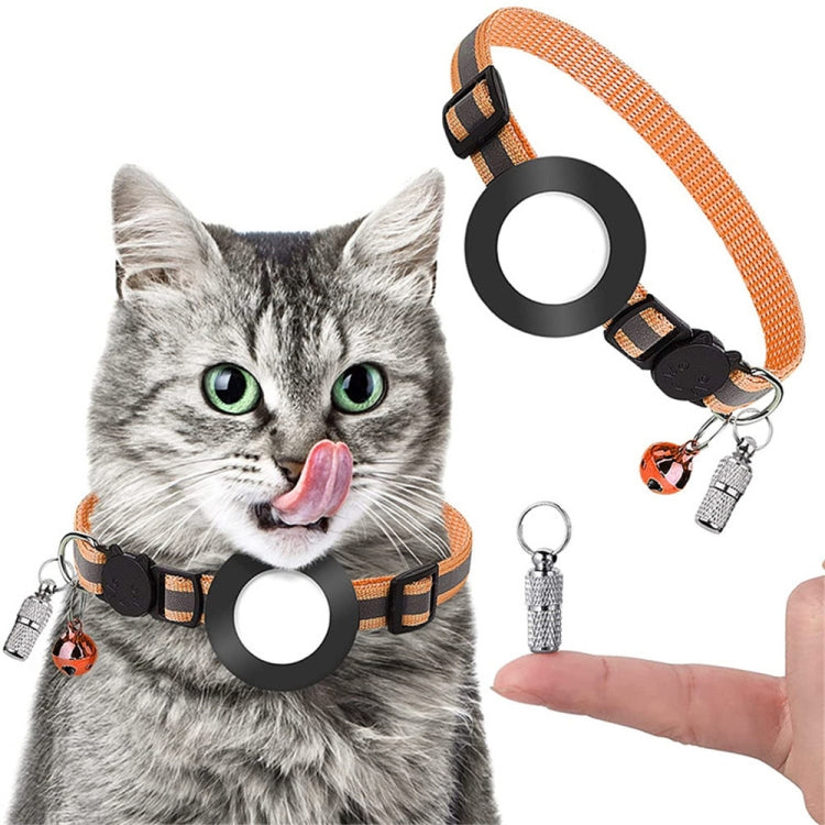 Vòng cổ địa chỉ chống mất cho thú cưng có chuông cho AirTag thế hệ 2 / AirTag thế hệ 1, Xanh lá, Tím, Đen, Hồng, Cam, Xanh dương