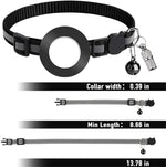 Vòng cổ địa chỉ chống mất cho thú cưng có chuông cho AirTag thế hệ 2 / AirTag thế hệ 1, Xanh lá, Tím, Đen, Hồng, Cam, Xanh dương
