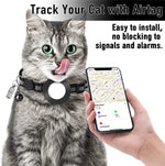 Vòng cổ địa chỉ chống mất cho thú cưng có chuông cho AirTag thế hệ 2 / AirTag thế hệ 1, Xanh lá, Tím, Đen, Hồng, Cam, Xanh dương