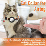 Vòng cổ địa chỉ chống mất cho thú cưng có chuông cho AirTag thế hệ 2 / AirTag thế hệ 1, Xanh lá, Tím, Đen, Hồng, Cam, Xanh dương